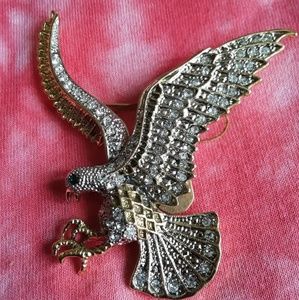 Rhinstone eagle brooch